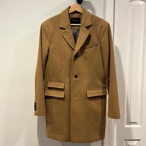 Banana Republic Mens Wool Overcoat Tan Size Small